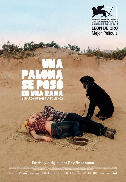 Una paloma se posó en una rama a reflexionar sobre la existencia : Póster