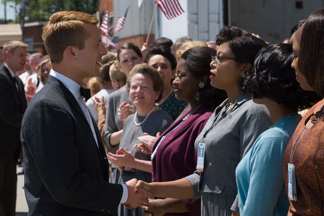 Talentos ocultos : Foto Glen Powell, Octavia Spencer, Taraji P. Henson
