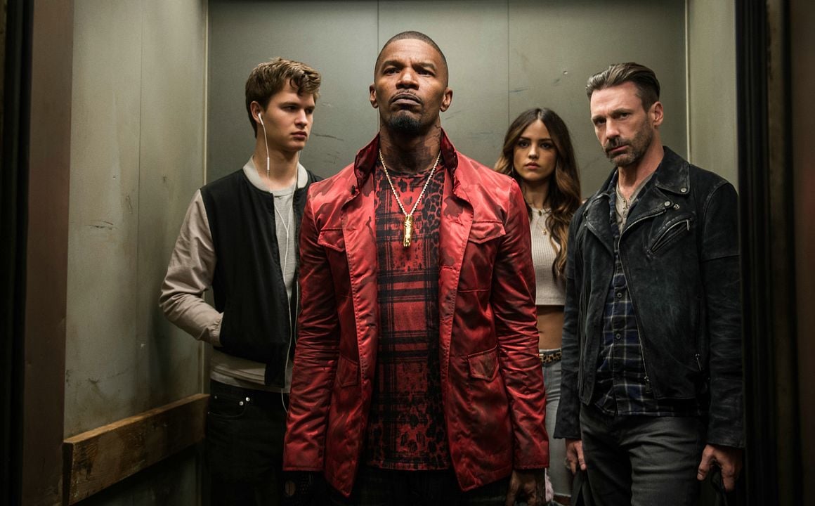 Baby Driver: el aprendiz del crimen : Foto Jon Hamm, Ansel Elgort, Jamie Foxx, Eiza Gonzalez