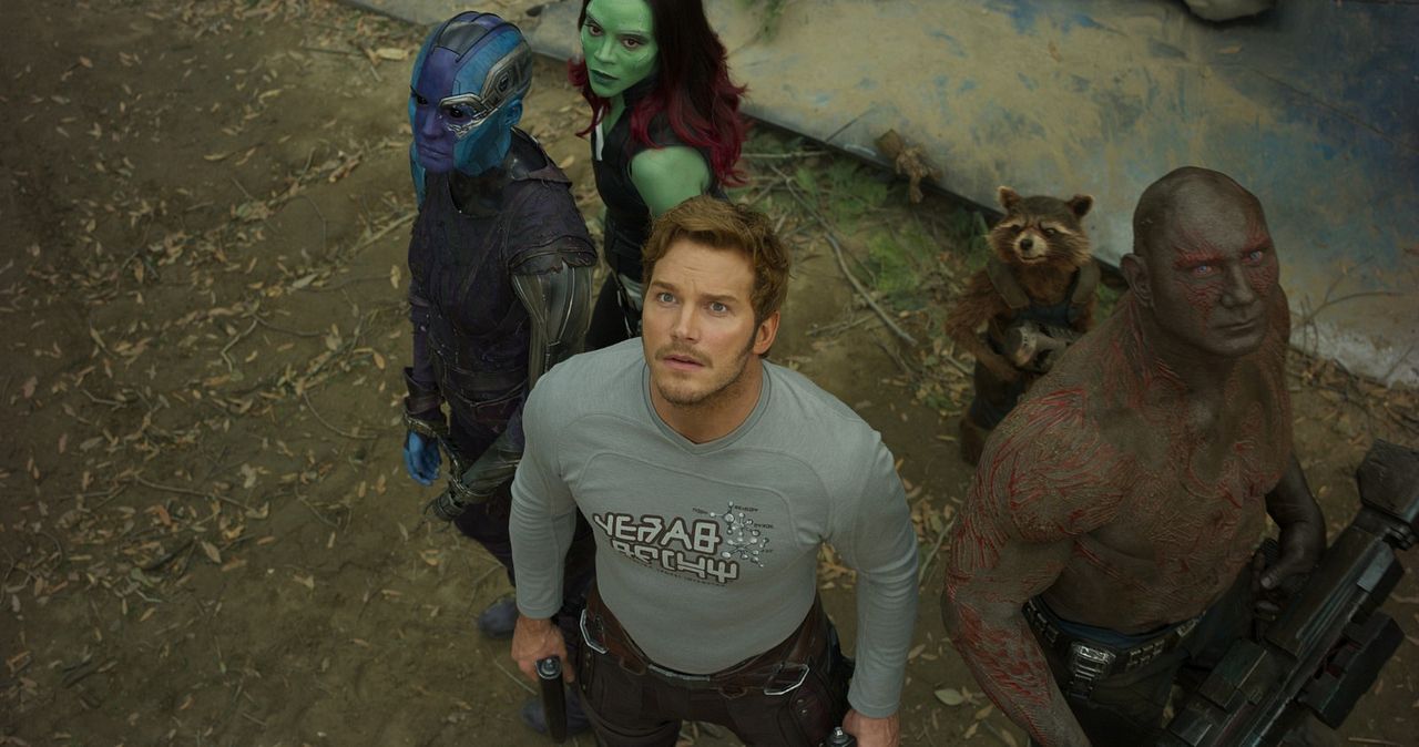 Guardianes de la Galaxia Vol. 2 : Foto Dave Bautista, Karen Gillan, Zoe Saldana, Chris Pratt
