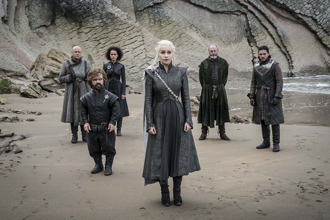 Game of Thrones : Póster Emilia Clarke, Nathalie Emmanuel, Kit Harington, Liam Cunningham, Peter Dinklage