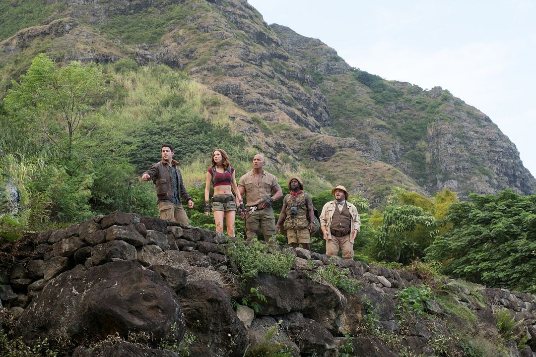 Jumanji: En la selva : Foto Kevin Hart, Jack Black, Nick Jonas, Karen Gillan, Dwayne Johnson