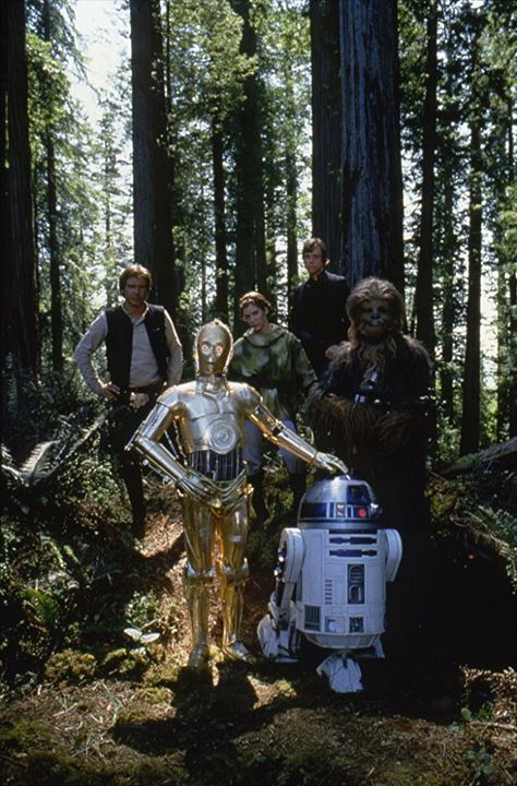 Star Wars: Episodio VI - El retorno del Jedi : Foto Kenny Baker, Anthony Daniels, Mark Hamill, Harrison Ford, Carrie Fisher, Peter Mayhew
