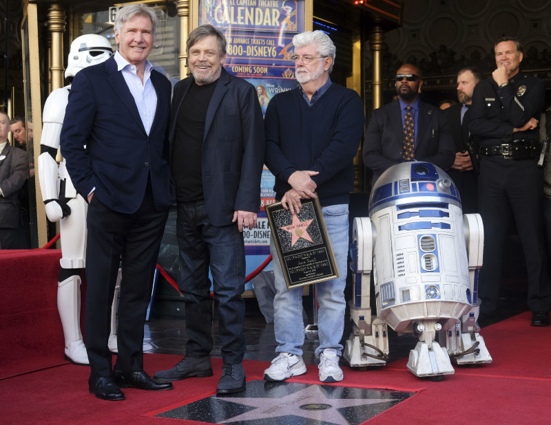 Cobertura de revista Mark Hamill, Harrison Ford, George Lucas