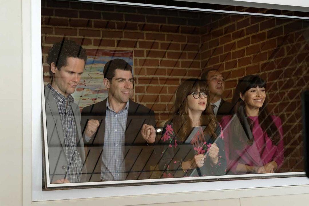 New Girl : Póster Hannah Simone, Max Greenfield, Zooey Deschanel