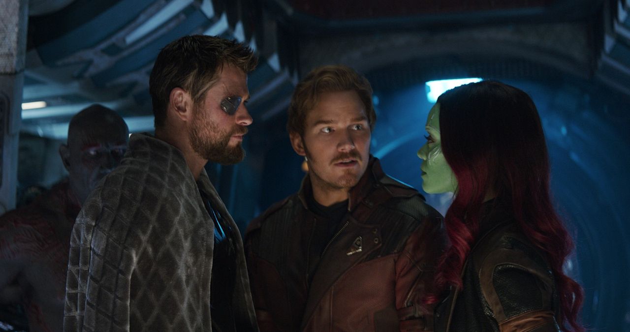 Avengers: Infinity War : Foto Zoe Saldana, Chris Hemsworth, Chris Pratt