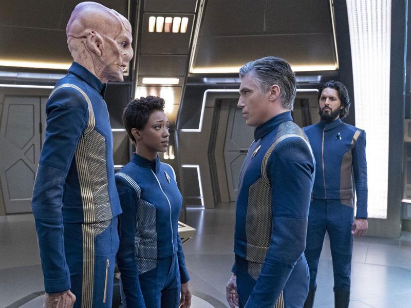 Star Trek: Discovery : Foto Anson Mount, Sonequa Martin-Green, Shazad Latif, Doug Jones