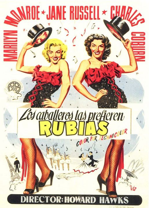 Los caballeros las prefieren rubias : Póster