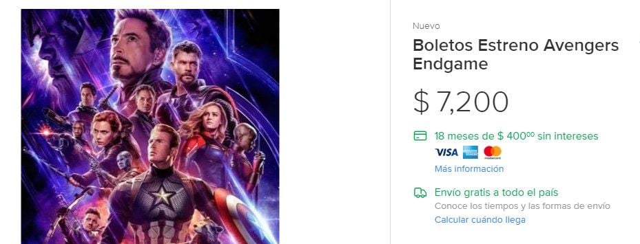 'Avengers Endgame' La reventa está por las nubes